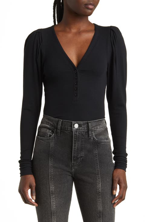 Puff Shoulder Rib Henley