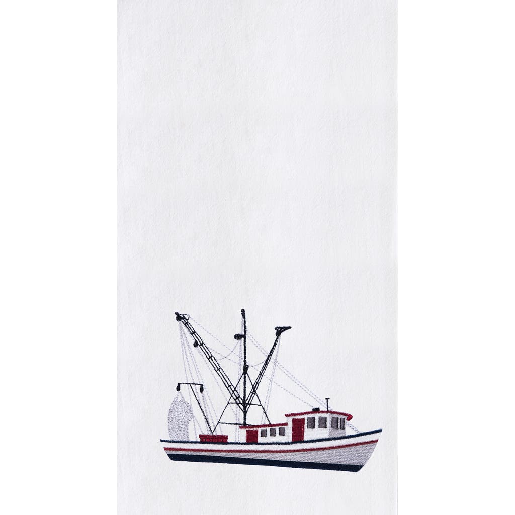 C & F Home C&f Home Shrimp Boat Kitchen And Bathroom Embroidered Hand Towel In Multi