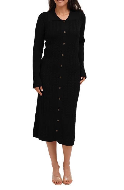 Long Sleeve Midi Sweater Dress
