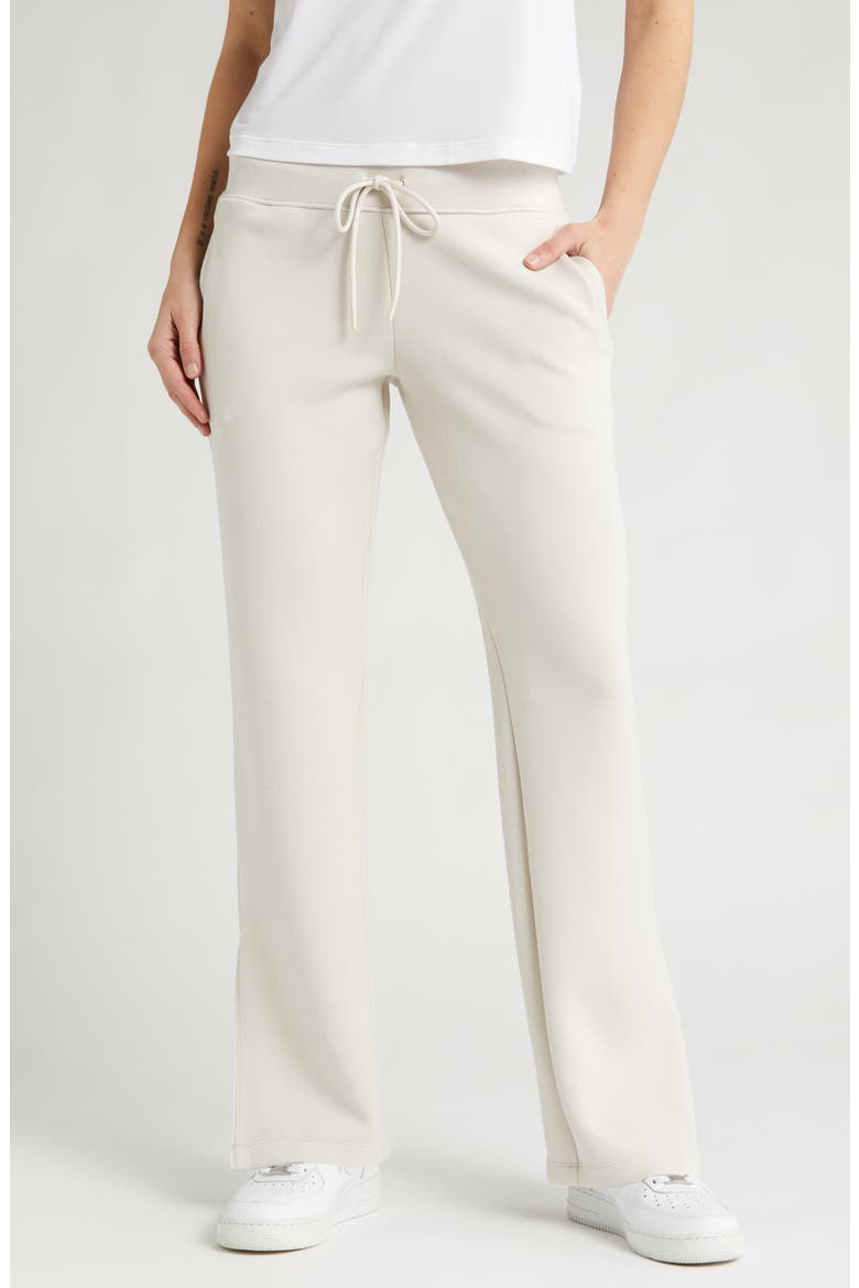 Level Set Straight Leg Slit Hem Track Pants, Main, color, GREY MOONBEAM