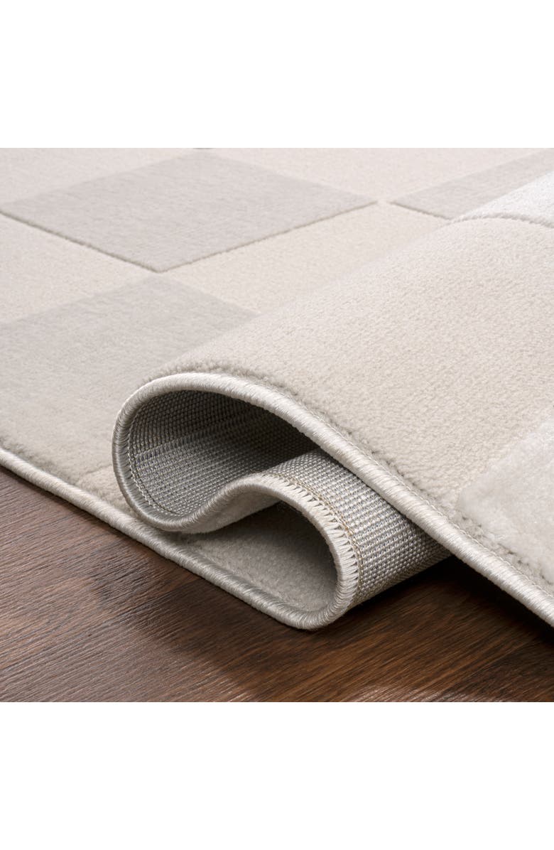 JONATHAN Y Thea Modern Geometric Checkerboard High-Low Area Rug, Alternate, color, White/Cream