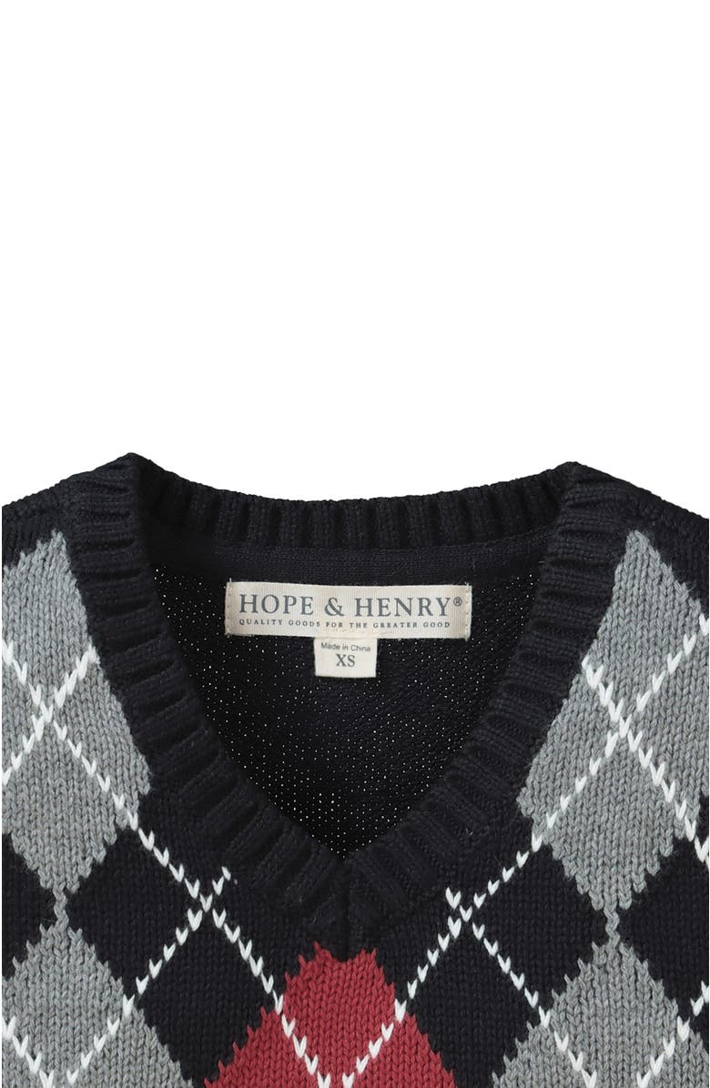 Hope & Henry Boys' Organic Argyle Sweater Vest, Kids, Alternate, color, 