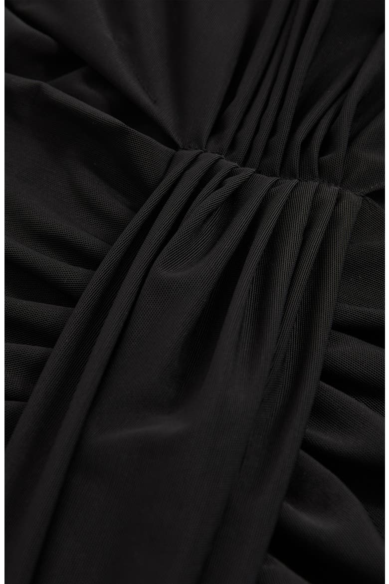 Daniella Drape Detail Sleeveless Gown, Alternate, color, BLACK