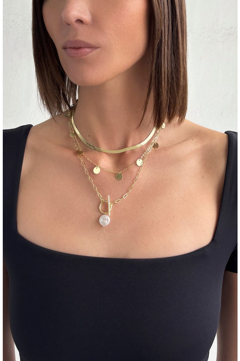 Set of 3 Assorted Chain Necklaces, Alternate, color, GOLD/ WHITE