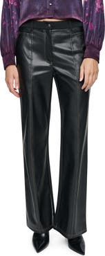 DKNY Faux Leather Straight Leg Pants