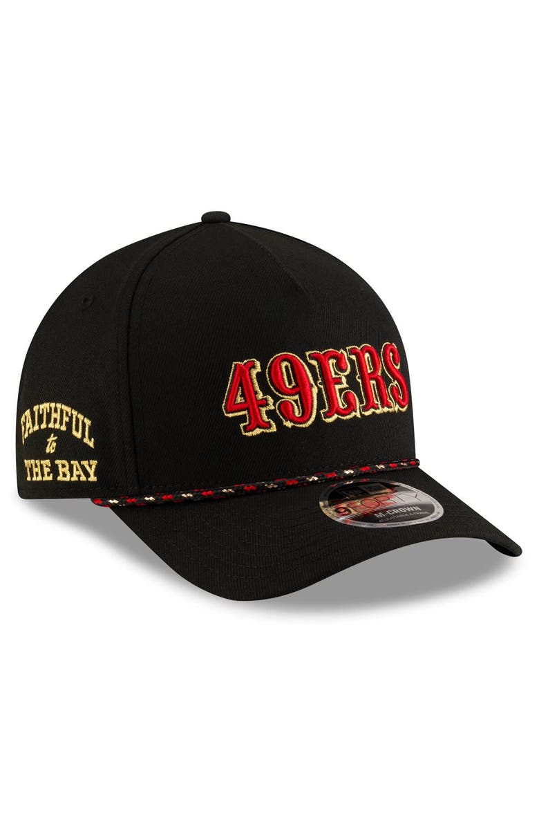 New Era Men's New Era Black San Francisco 49ers 2025 Rivalries Collection Sideline A-Frame 9FORTY Adjustable Hat, Main, color, Black