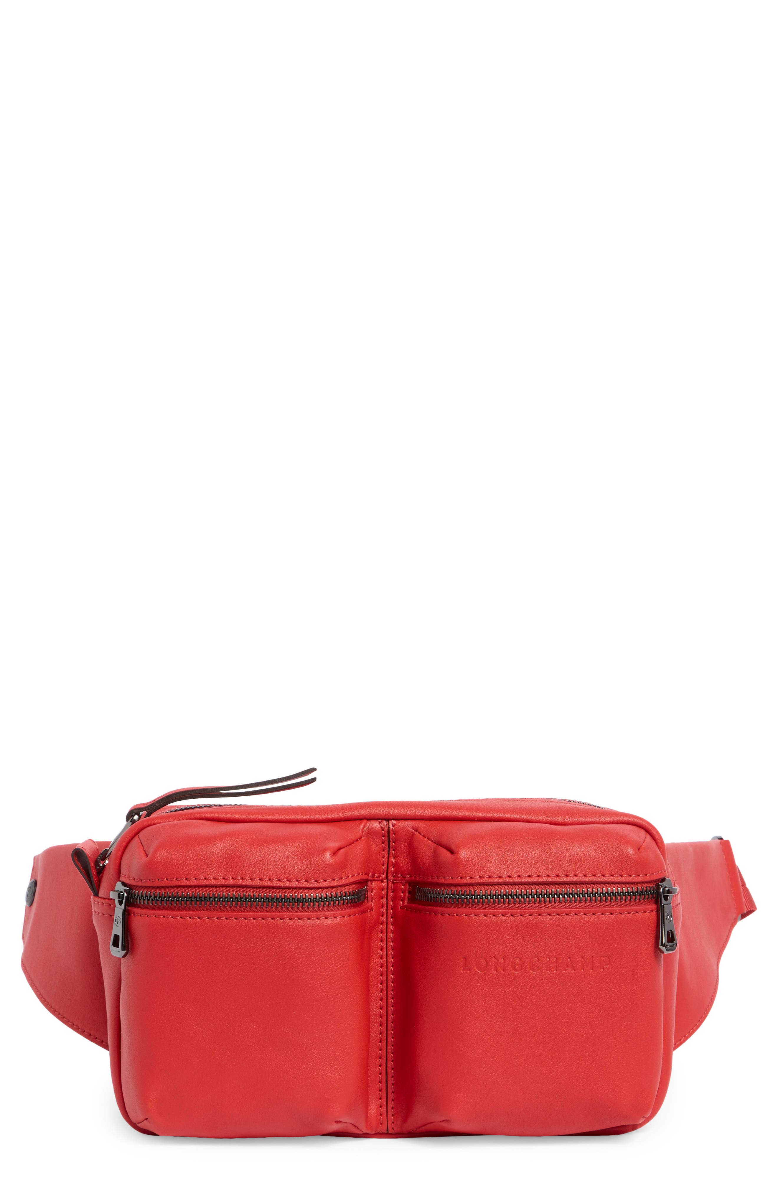 Longchamp LC3D 2-Pocket Belt Bag, Main, color, Vermilion
