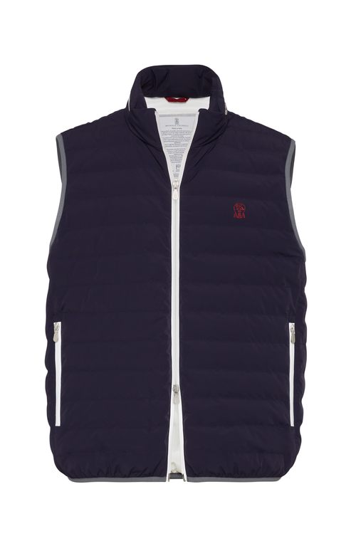 Brunello Cucinelli Nylon Down Vest In Navy Blue