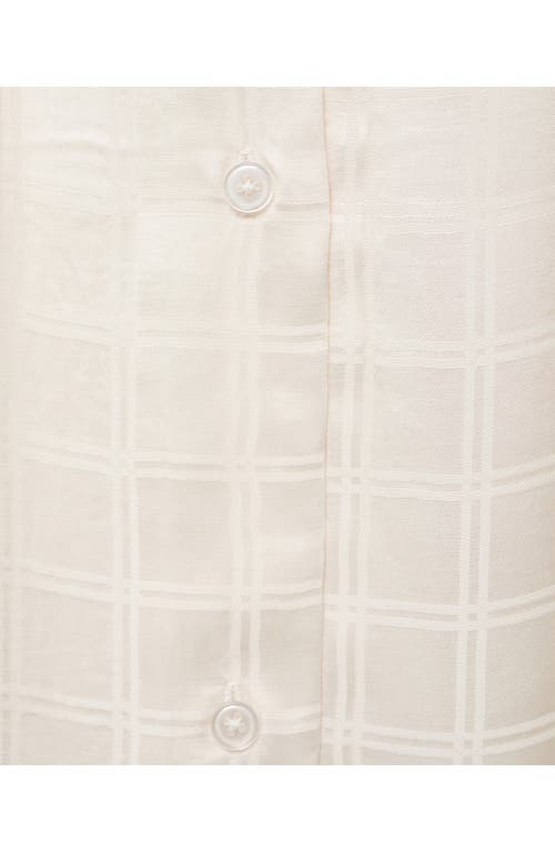 Mango Check Pajama Top In White