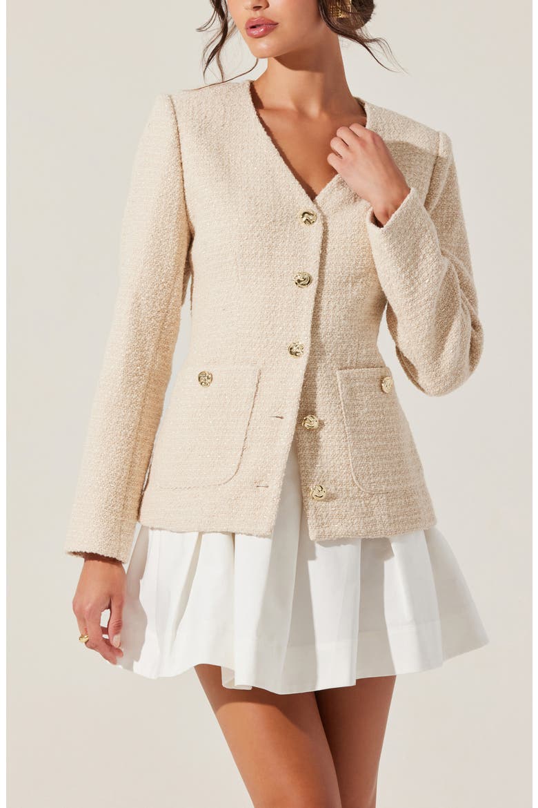 Lysanor Tweed Jacket, Alternate, color, OATMEAL