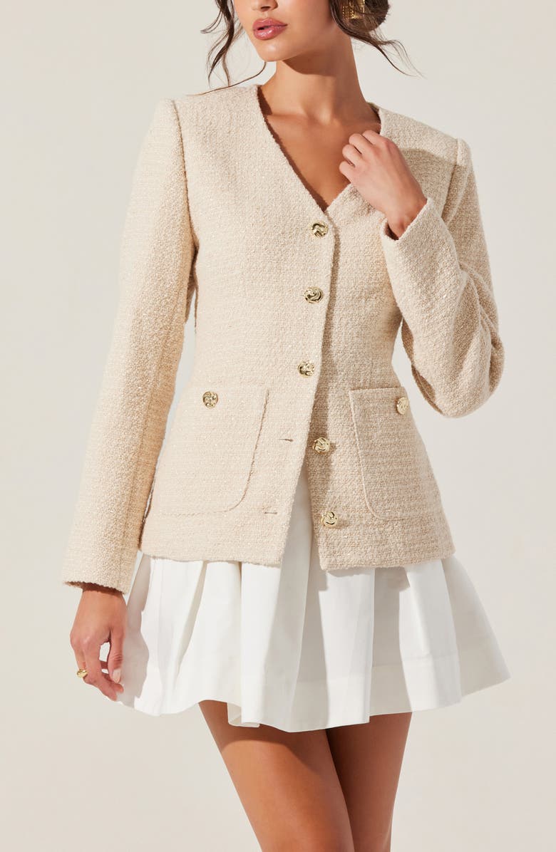 ASTR the Label Lysanor Tweed Jacket, Alternate, color,