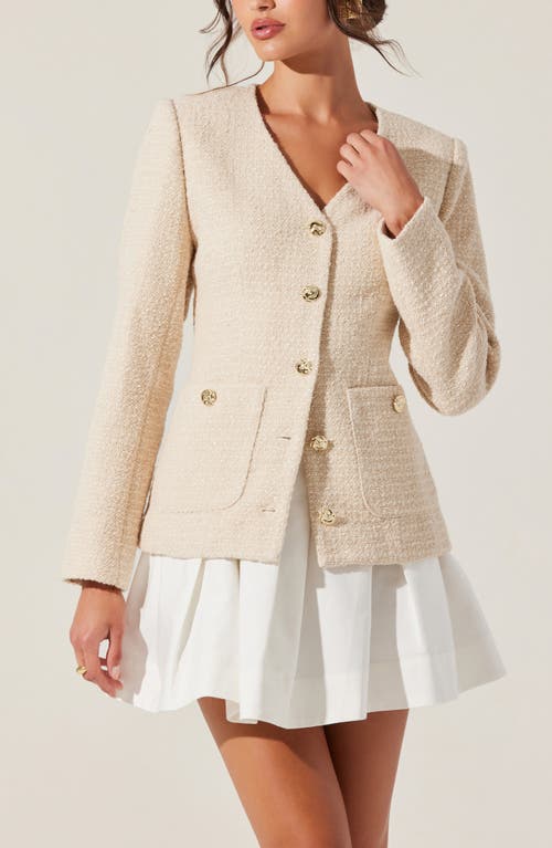 Astr The Label Lysanor Tweed Jacket In Oatmeal