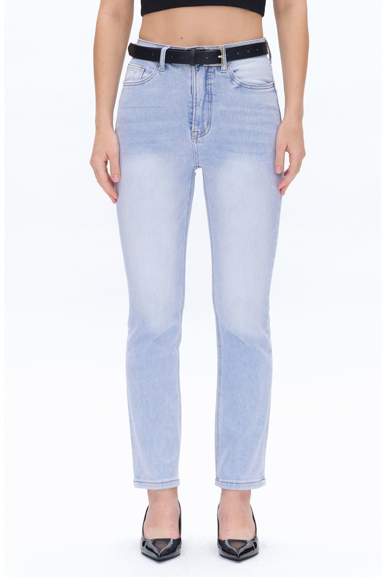 High Waist Straight Leg Jeans, Main, color, SKY BLUE