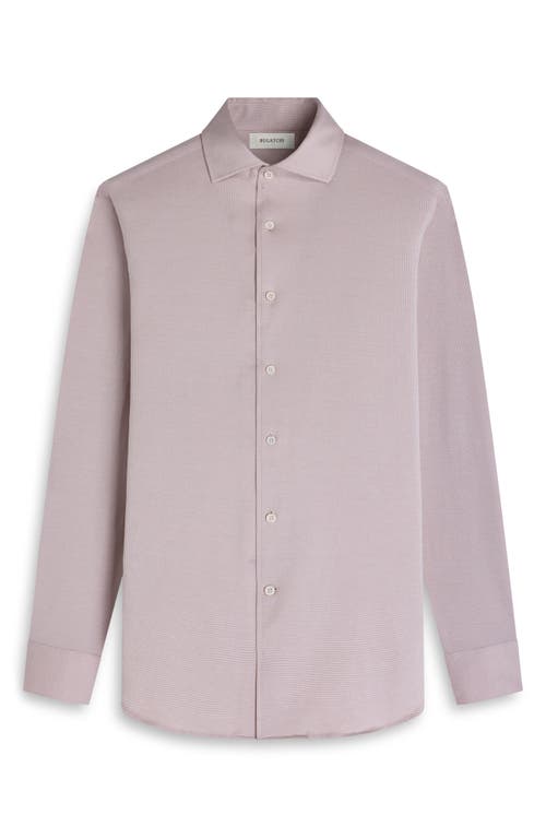 Bugatchi Devon Ooohcotton® Houndstooth Button-up Shirt In Pink