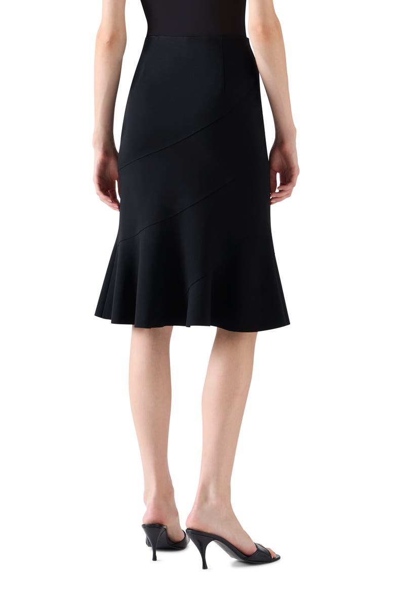 Signature Jersey Peplum Midi Skirt, Alternate, color, BLACK