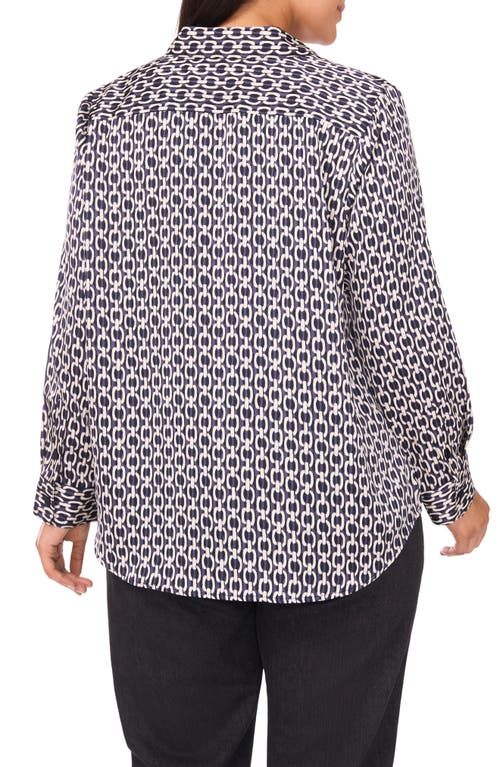 Vince Camuto Long Sleeve Button-down Shirt In Blue