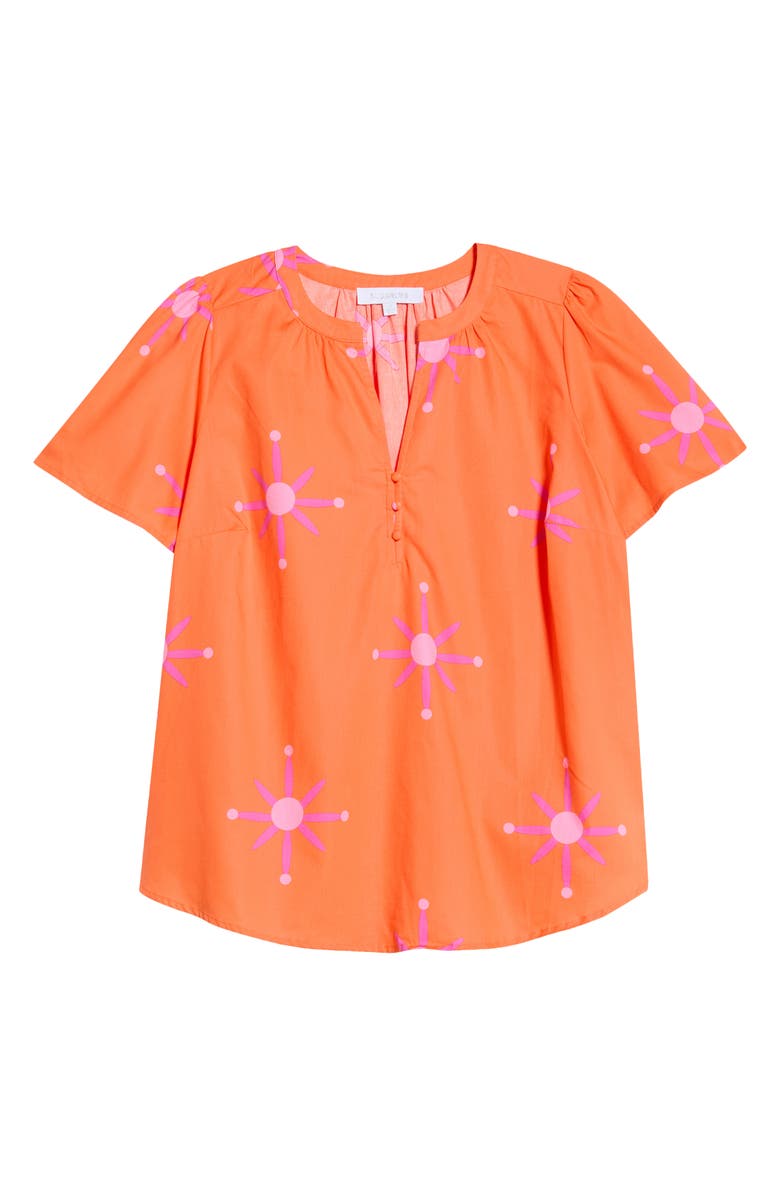 SUGARLIPS Karani Starburst Xoey Split Neck Top, Alternate, color, Orange Fuchsia
