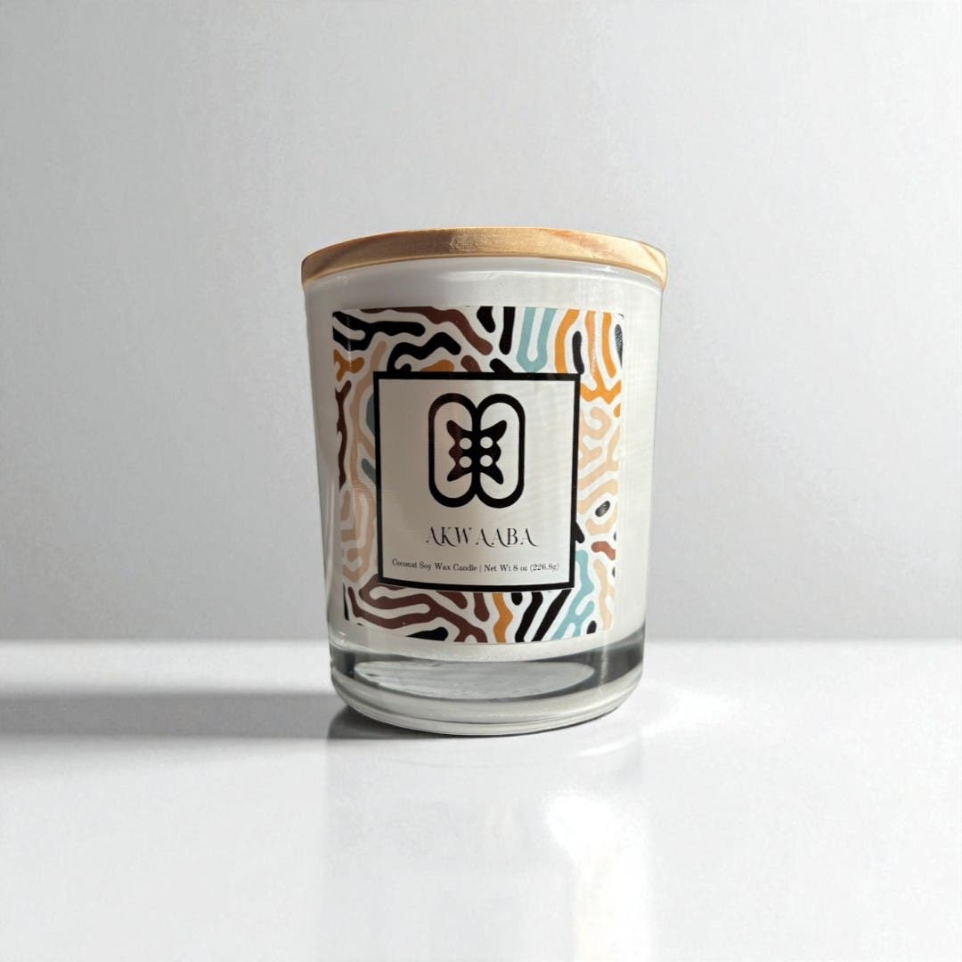 Zansette Home Akwaaba Candle 8oz in White 