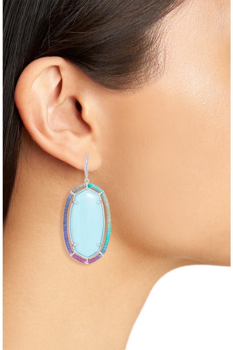 Elle Threaded Drop Earrings, Alternate, color, RHODIUM BLUE MIX