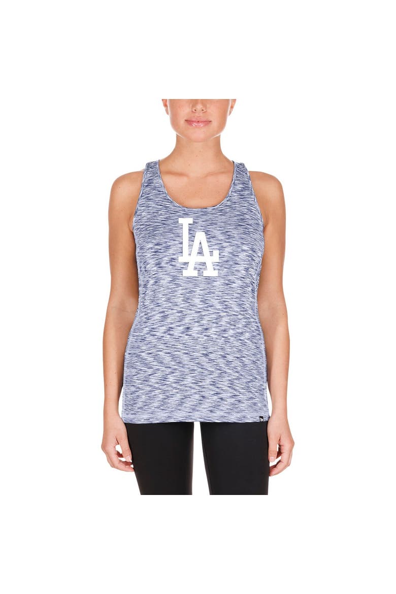 Women's New Era Royal Los Angeles Dodgers Space Dye Keyhole Back Tank Top, Alternate, color, Royal
