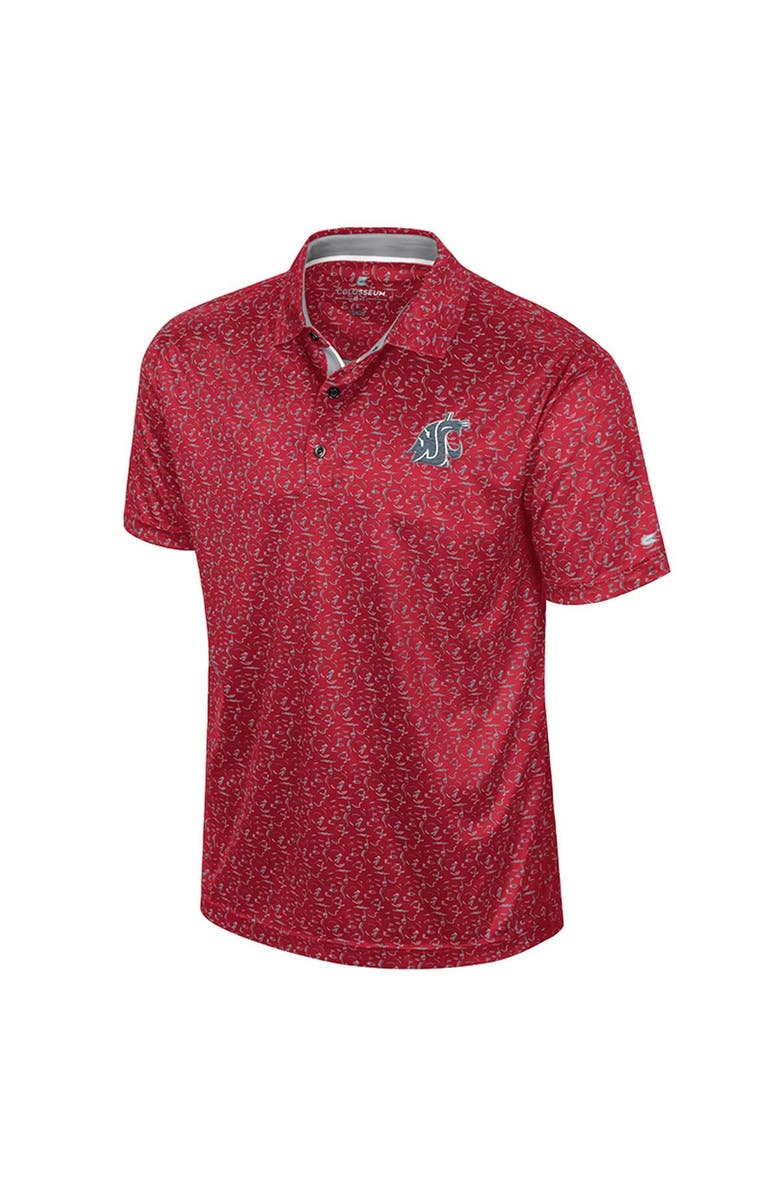 COLOSSEUM Men's Colosseum Crimson Washington State Cougars Sublimated Golf Polo, Alternate, color, 