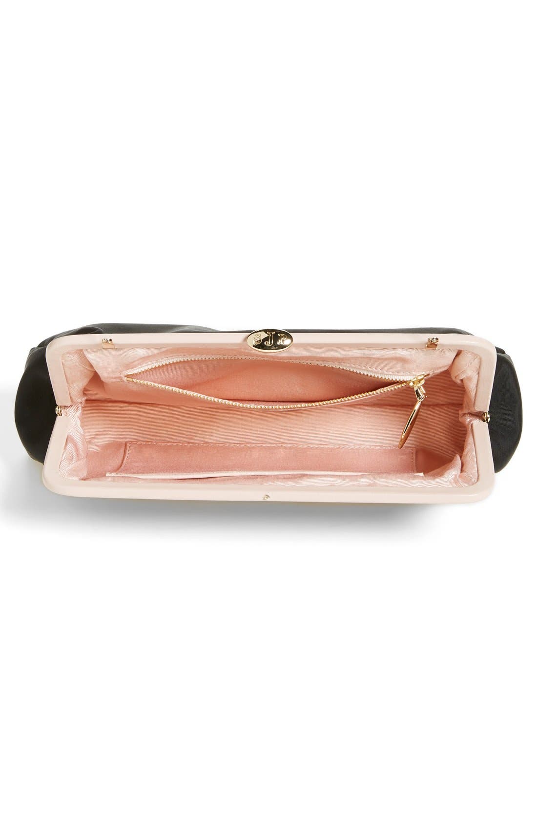 SJP 'Beekman' Grosgrain Clutch, Alternate, color, BLACK