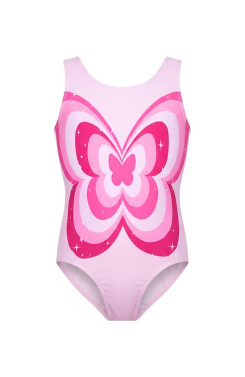 Butterfly Bloom Y2K Pink One-Piece Swimsuit (Toddler, Little Kid & Big Kid)