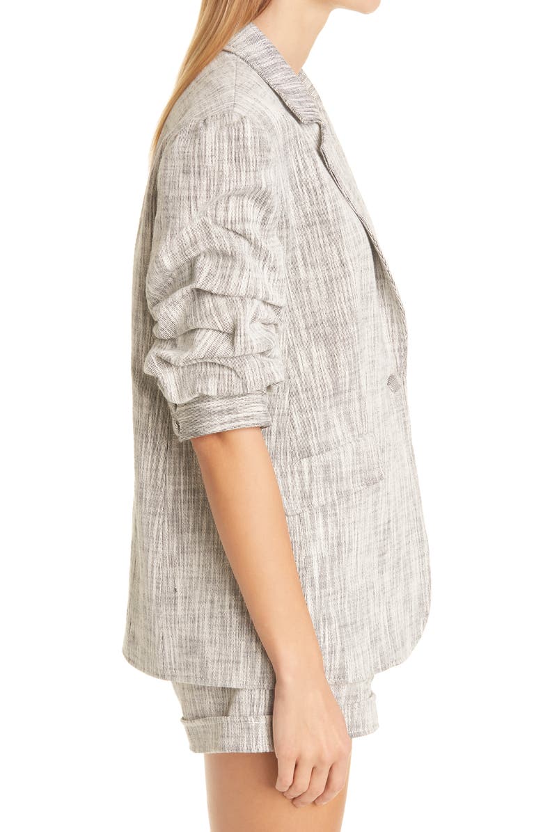 Cinq à Sept Lena Tweed Ruched Sleeve Jacket, Alternate, color, 
