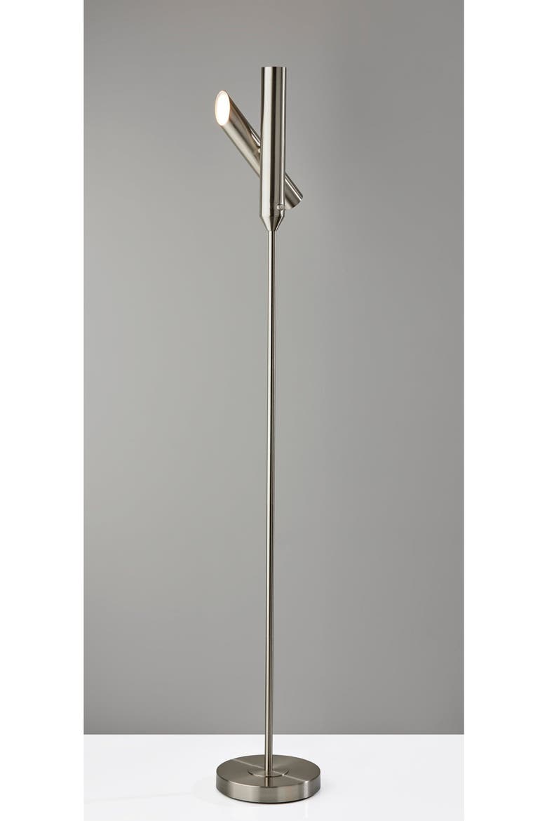 Vega LED Torchiere Floor Lamp, Alternate, color, BRUSHED STEEL