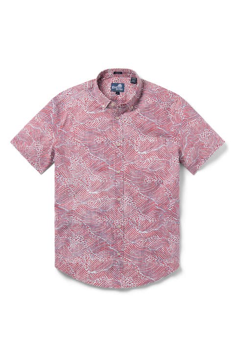 Molokai Channel Short Sleeve Cotton Blend Button-Down Shirt