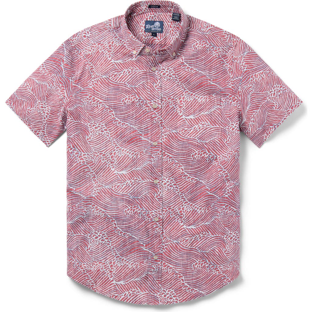 Reyn Spooner Molokai Channel Short Sleeve Cotton Blend Button-down Shirt In Pink
