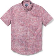 Reyn Spooner Molokai Channel Short Sleeve Cotton Blend Button-Down Shirt