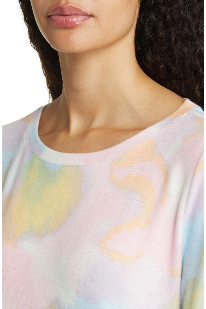 Comfy Print Brushed Knit Pajamas, Alternate, color, PINK PARFAIT PASTEL WASH
