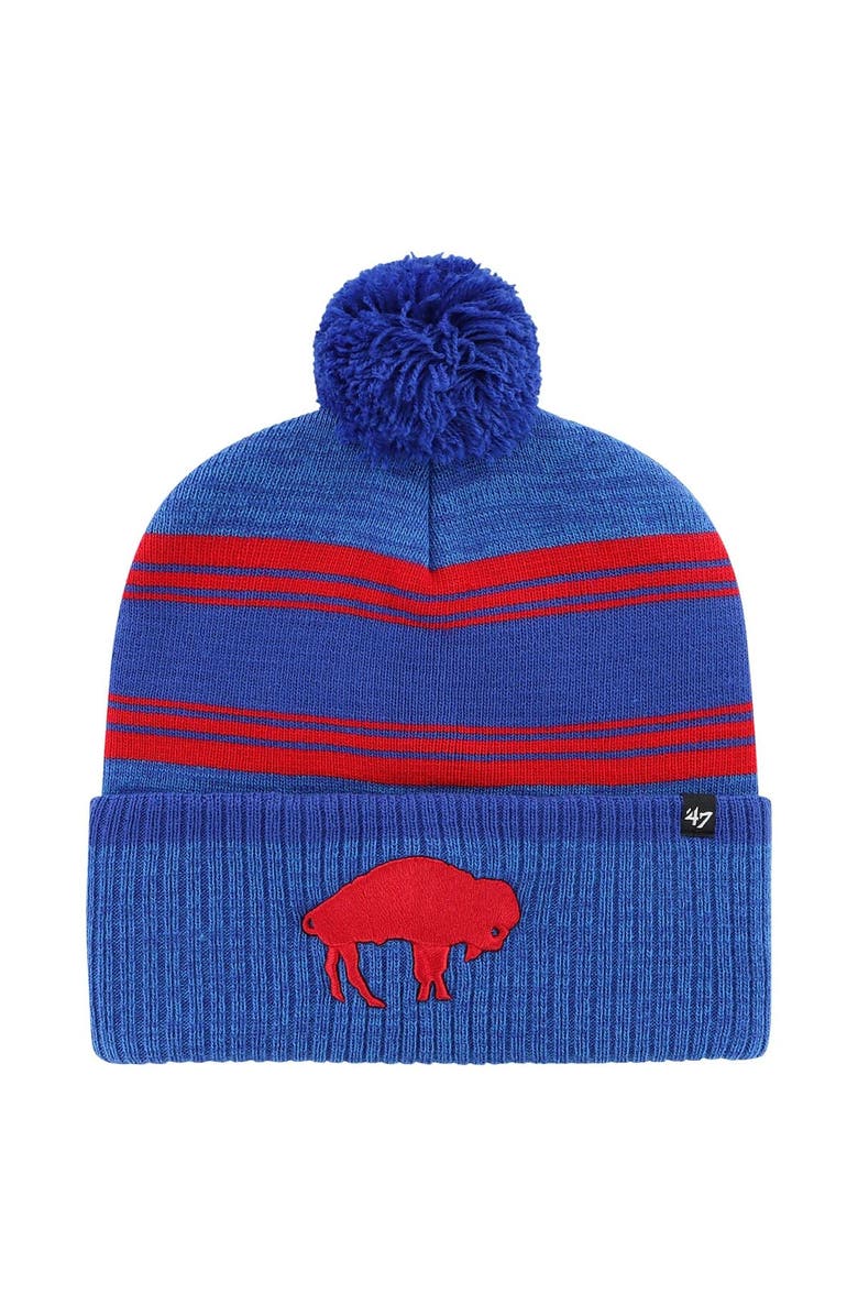 '47 Men's '47 Royal Buffalo Bills Fadeout Cuffed Knit Hat with Pom, Main, color, Royal