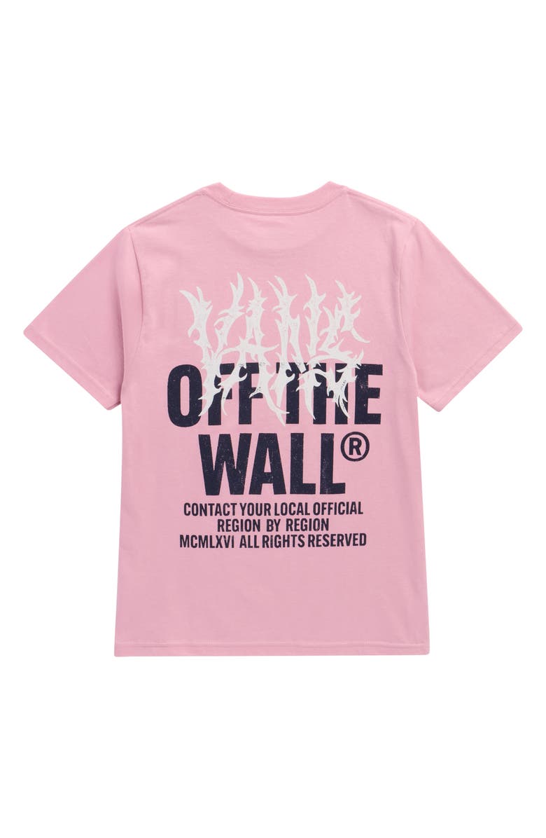 Vans Kids' Metal Wall Graphic T-Shirt, Alternate, color, Pink Dawn