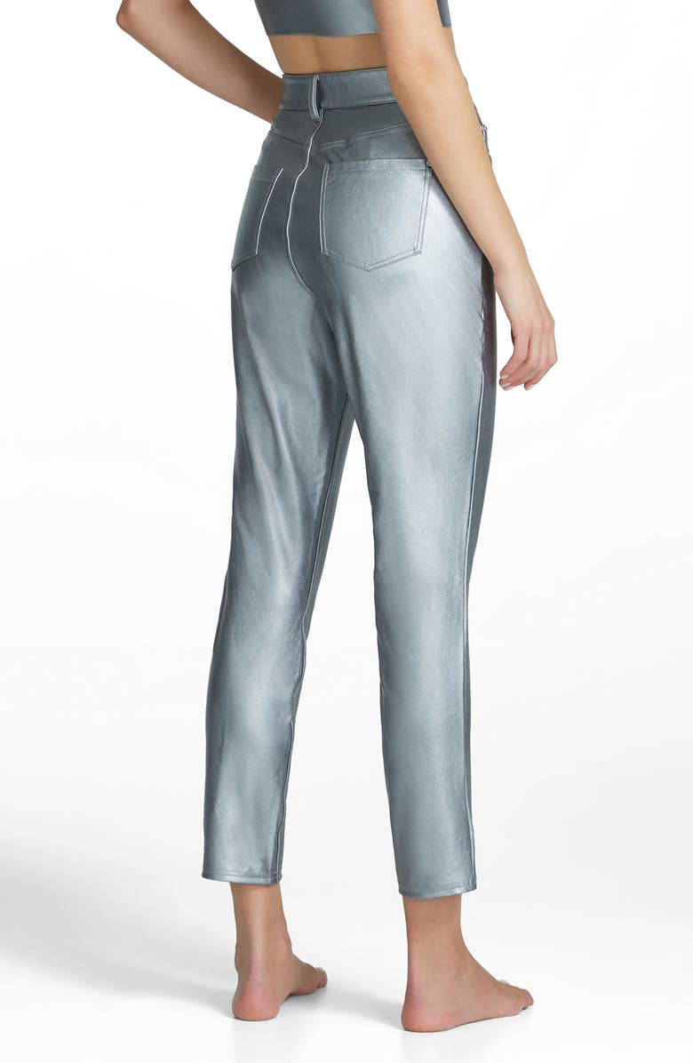 Commando Faux Leather Five-Pocket Pants, Alternate, color, Platinum