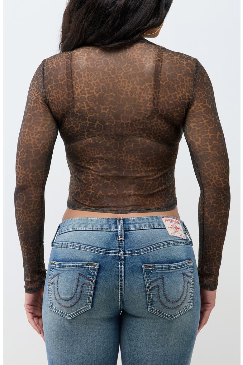 Leopard Mesh Long Sleeve T-Shirt, Alternate, color, LEOPARD