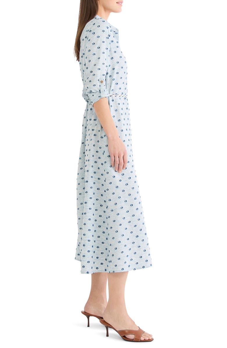NIC+ZOE Liana Clip Dot Midi Shirtdress, Alternate, color, Blue Multi