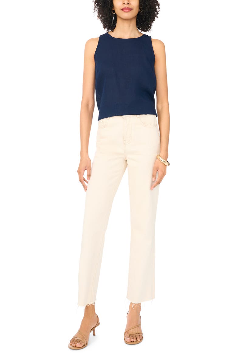 Keyhole Back Sleeveless Top, Alternate, color, CLASSIC NAVY