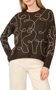 Parker Embroidered Line Art Sweater