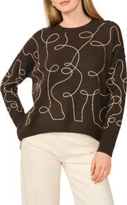 Parker Embroidered Line Art Sweater