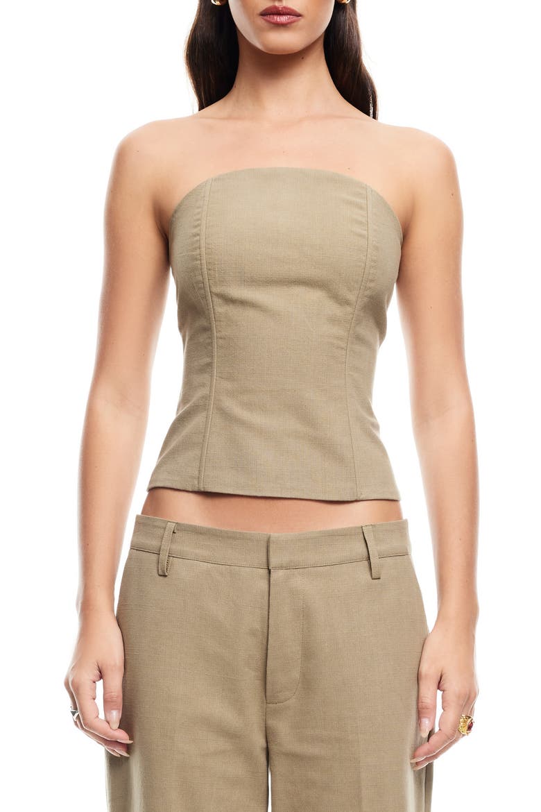 Untamed Strapless Cotton Top, Main, color, SAGE