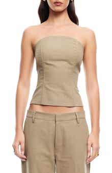 LIONESS Untamed Strapless Cotton Top