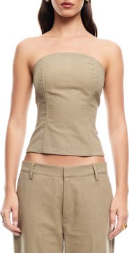 LIONESS Untamed Strapless Cotton Top