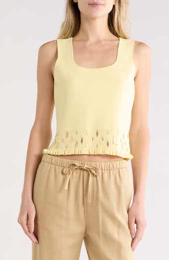 Smocked Embellished Hem Tank