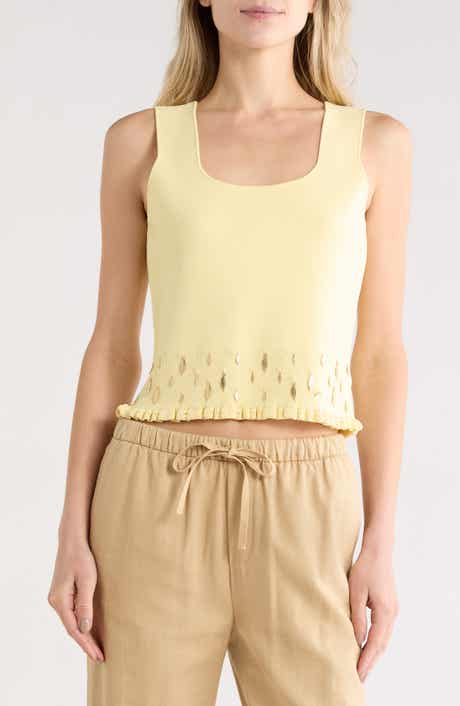 Smocked Embellished Hem Tank