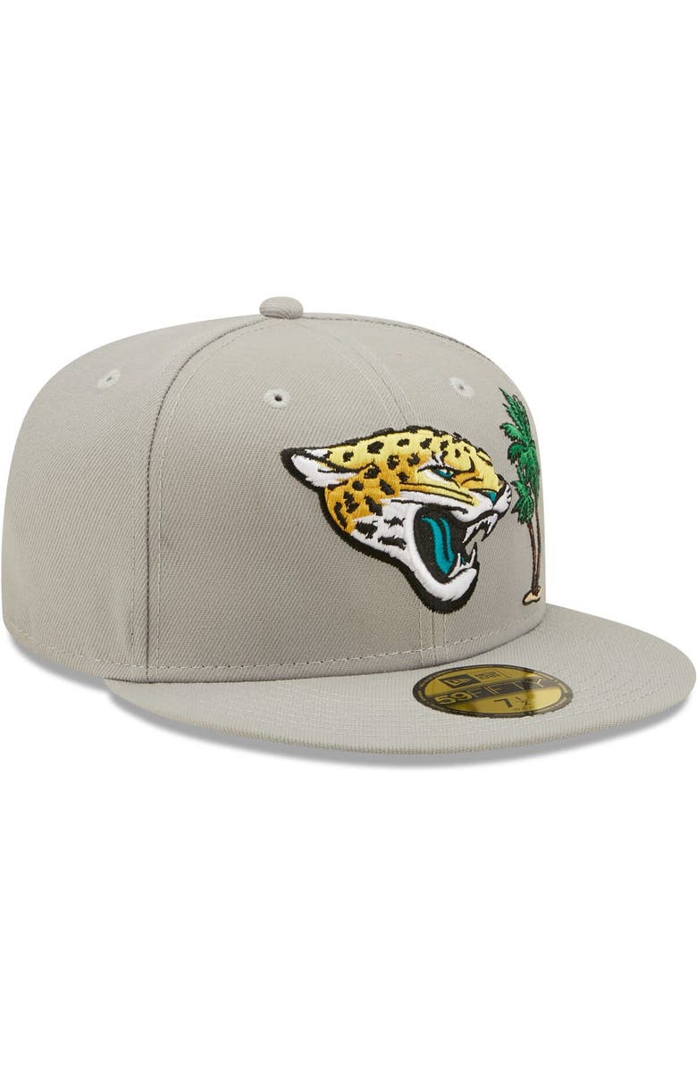 New Era Men's New Era Gray Jacksonville Jaguars City Describe 59FIFTY Fitted Hat, Alternate, color, Gray