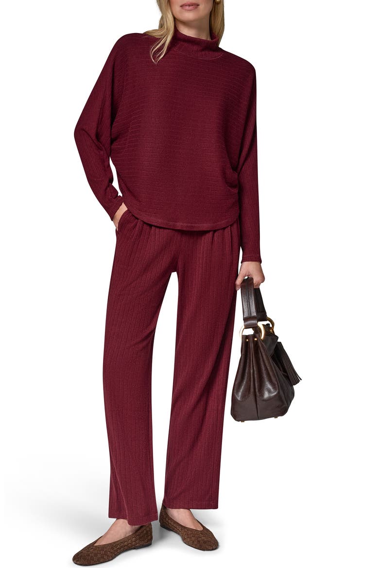 Brushed Rib Dolman Sleeve Top, Alternate, color, BLK CHERRY