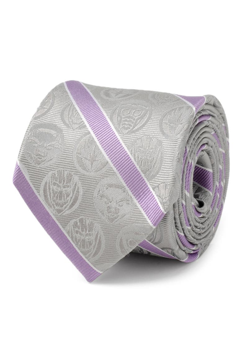 Guardians of the Galaxy Stripe Jacquard Silk Tie, Alternate, color, GRAY