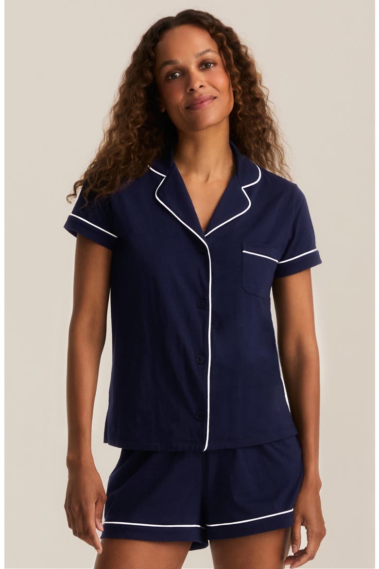 Pima Cotton Short Pajamas, Alternate, color, NAVY